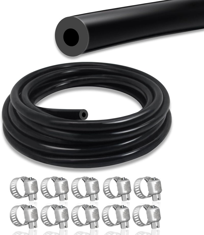 SDZONGES خرطوم فراغ للسيارات، 10 قدم، قطر داخلي 1/8" (3 مم) خرطوم فراغ، ضغط أقصى 130 PSI أنبوب فراغ سيليكوني (يشمل 10 مشابك). - Image 1
